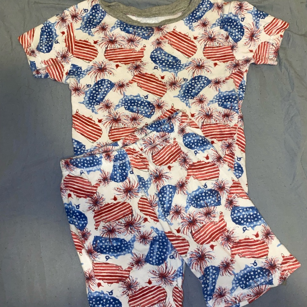 Patriotic Kids Pajamas Set - Red, White, and Blue